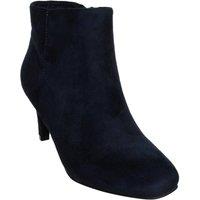 Down To Earth Women's Suede Kitten Heel Ankle Boots in Navy | Size: 6