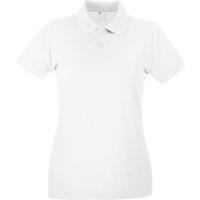 Fruit of the Loom Women's Lady Fit Short-Sleeved Polo Shirt in White | Size: Medium