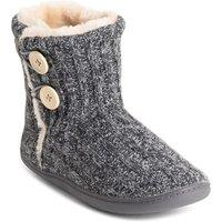 VIVA Polar Women's Memory Knitted Faux Fur Rubber Sole Winter Slippers in Grey | Size: 4
