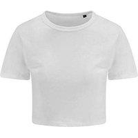 AWDis Women's Just Ts Girlie Tri-Blend Cropped T-Shirt in White | Size: Large