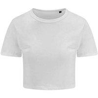 AWDis Women's Just Ts Girlie Tri-Blend Cropped T-Shirt in White | Size: Small