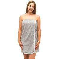 Allure Bath Fashions Women's Adjustable Shower Towel Wrap - S/M in Silver