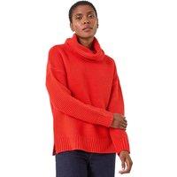 Roman Women's Textured Cowl Neck Jumper in Red | Size: 18