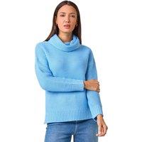 Roman Women's Textured Cowl Neck Jumper in Bright Blue | Size: 14