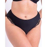 Flirtelle Women's Emilie Classic Brief Embroidered Knickers Lingerie in Black | Size: 22