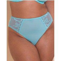 Curvy Kate Women's Centre Stage Deep Thong Brief Knickers Lingerie in Turquoise | Size: 20
