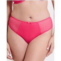 Flirtelle Women's Viola Geo Brazilian Brief Knickers in Pink | Size: XL