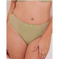 Flirtelle Women's Viola Geo Brazilian Brief Knickers in Green | Size: Large