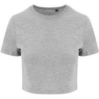 AWDis Women's Girlie Cropped T-Shirt in Grey | Size: 10