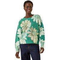 Roman Women's Floral Crew Neck Knit Jumper in Green | Size: 10