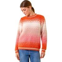 Roman Women's Ombre Tinsel Knit Jumper in Orange | Size: 12