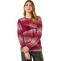 Roman Women's Colour Block Knit Jumper in Red | Size: 12