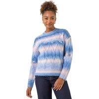 Roman Women's Space Dye Stripe Knit Jumper in Blue | Size: 20