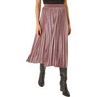Roman Women's Velvet Pleated Midi Skirt in Rose | Size: 20