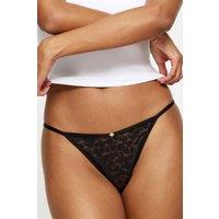 KBX Women's 3 Pack Mesh Texture Thong in Black | Size: 8