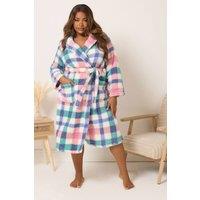 Yours Women's Check Shawl Dressing Gown | Size: 18-20