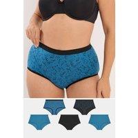 Yours Women's 5 Pack Shooting Star Full Briefs in Blue | Size: 18-20