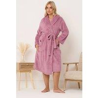 Yours Women's Shawl Dressing Gown in Pink | Size: 26-28