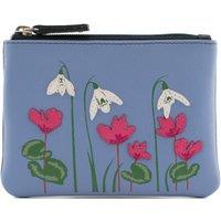 Mala leather Women's Snowdrop RFID Floral Coin Purse in Blue