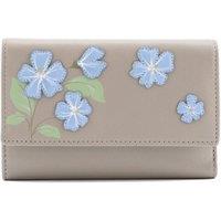 Mala leather Women's Sakura Floral Large Leather Tri-Fold Purse in Grey