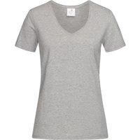 Stedman Women's V Neck Classic T-Shirt in Grey | Size: XS