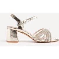Linzi Women's Strictly Wide Fit Gold Block Heel | Size: 6-Standard Fit