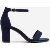 Linzi Women's Legacy Wide Fit Navy Faux Suede Block Heels | Size: 4-Wide Fit