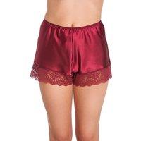 Lady Olga Women's English Made Satin Lace French Knicker in Burgundy | Size: 18-20