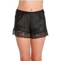 Lady Olga Women's English Made Satin Lace French Knicker in Black | Size: 8-10