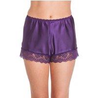 Lady Olga Women's English Made Satin Lace French Knicker in Purple | Size: 10-12