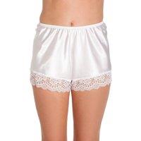 Lady Olga Women's English Made Satin Lace French Knicker in White | Size: 10-12