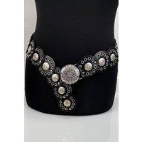 Raffaella Women's Wide Disc Belt in Black