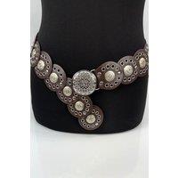 Raffaella Women's Wide Disc Belt in Brown