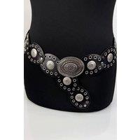 Raffaella Women's Oval Disc Belt in Black