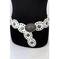 Raffaella Women's Oval Disc Belt in White