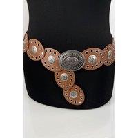 Raffaella Women's Oval Disc Belt in Tan