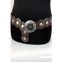 Raffaella Women's Large Eyelet Disc Belt in Brown