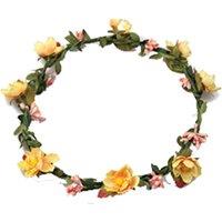 AQUARIUS Women's Flower Head Garland Crown Yellow Festival Wedding Summer Boho Hair Accessory Kit