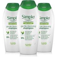 Simple Women's Kind to Hair Gentle Care 'Shampoo', 3pk x 400ml in White