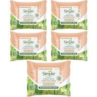 Simple Women's Protect 'N' Glow Instant Cleansing 'Wipes' for Dull & Tired Skin, 5Pk in White