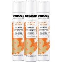 Toni & Guy Women's Damage Repair 'Shampoo' with Keratin Technology 250ml, 3 Pack in Orange | Size: 250ml