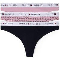 Tommy Hilfiger Women's Ess. Cotton Packs 3 Pack Thong Multi | Size: Small