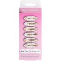 Brushworks Women's Gold Flake No Crease Clips - 6 Pack