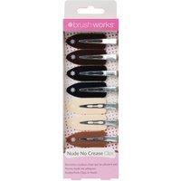Brushworks Women's Nude No Crease Hair Clips - 8 Pack