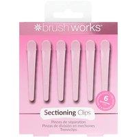 Brushworks Women's Sectioning Clips - 6 Pack in Pink