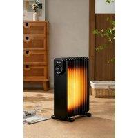 Living and Home 11-Fin Electric Heater 2.3KW Oil-Filled Radiator with Remote Control & LED Screen in Black