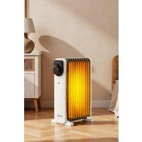Living and Home 11-Fin Electric Heater 2.3KW Oil-Filled Radiator Knob Control with Tip-Over & Overheat Protection UltraQuiet Operation in Black