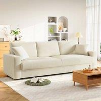 Dprodo Deep 4 Seat Sofa, 256cm Mid Century Modern Couches in Beige | Size: 2 Pack