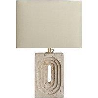Industville Travertine Rectangular Table Lamp in Natural | Size: Small