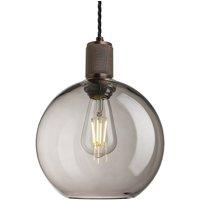 Industville Knurled Glass Globe Pendant Light - 9 Inch in Light Grey | Size: 10 inches